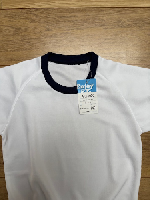 半袖クルーネックシャツ   白×紺