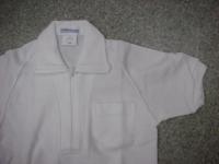 白半袖チャックトレシャツ(胸ポケット付き)
